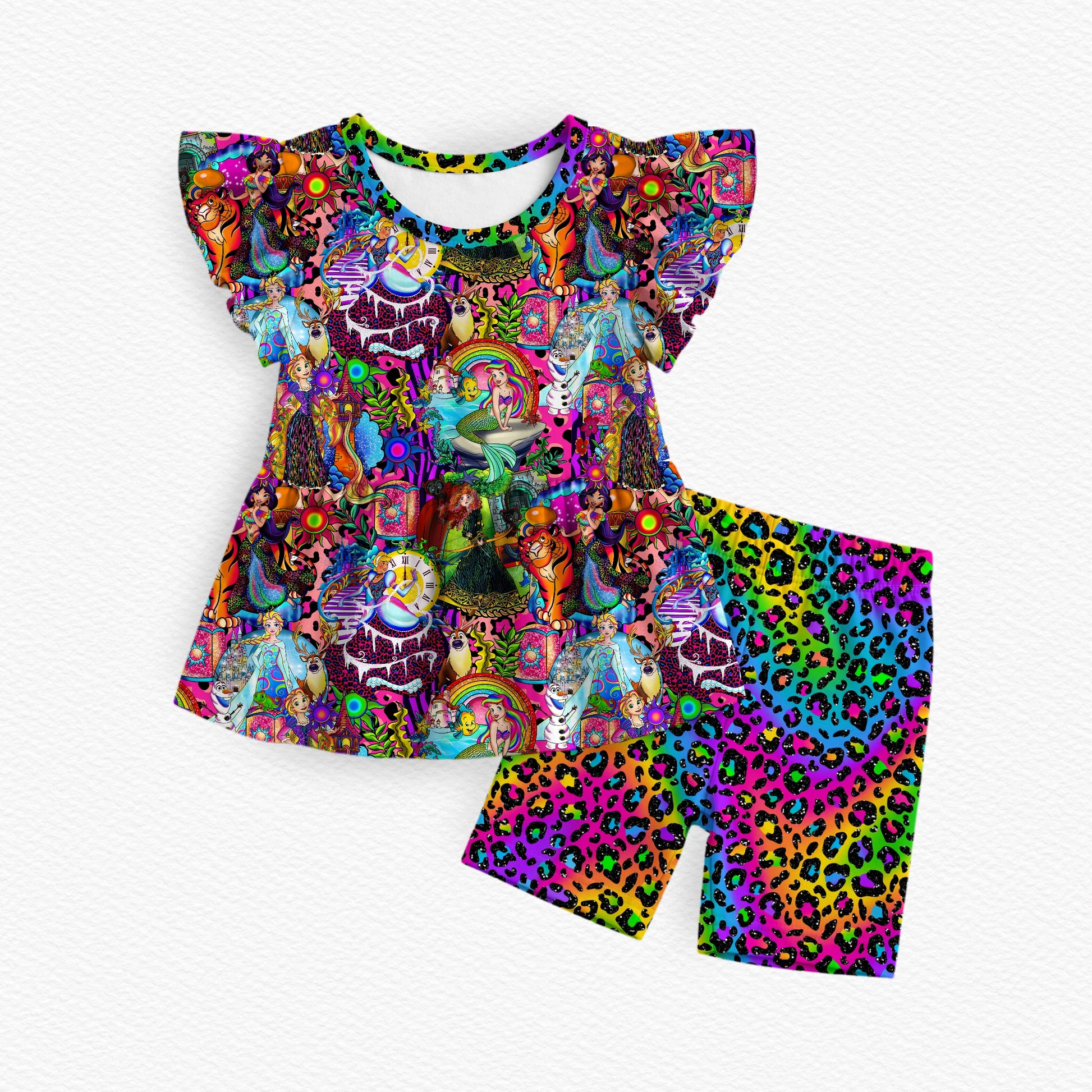 Prism Princesses Ruffle Sleeve Peplum w/ Shorts
