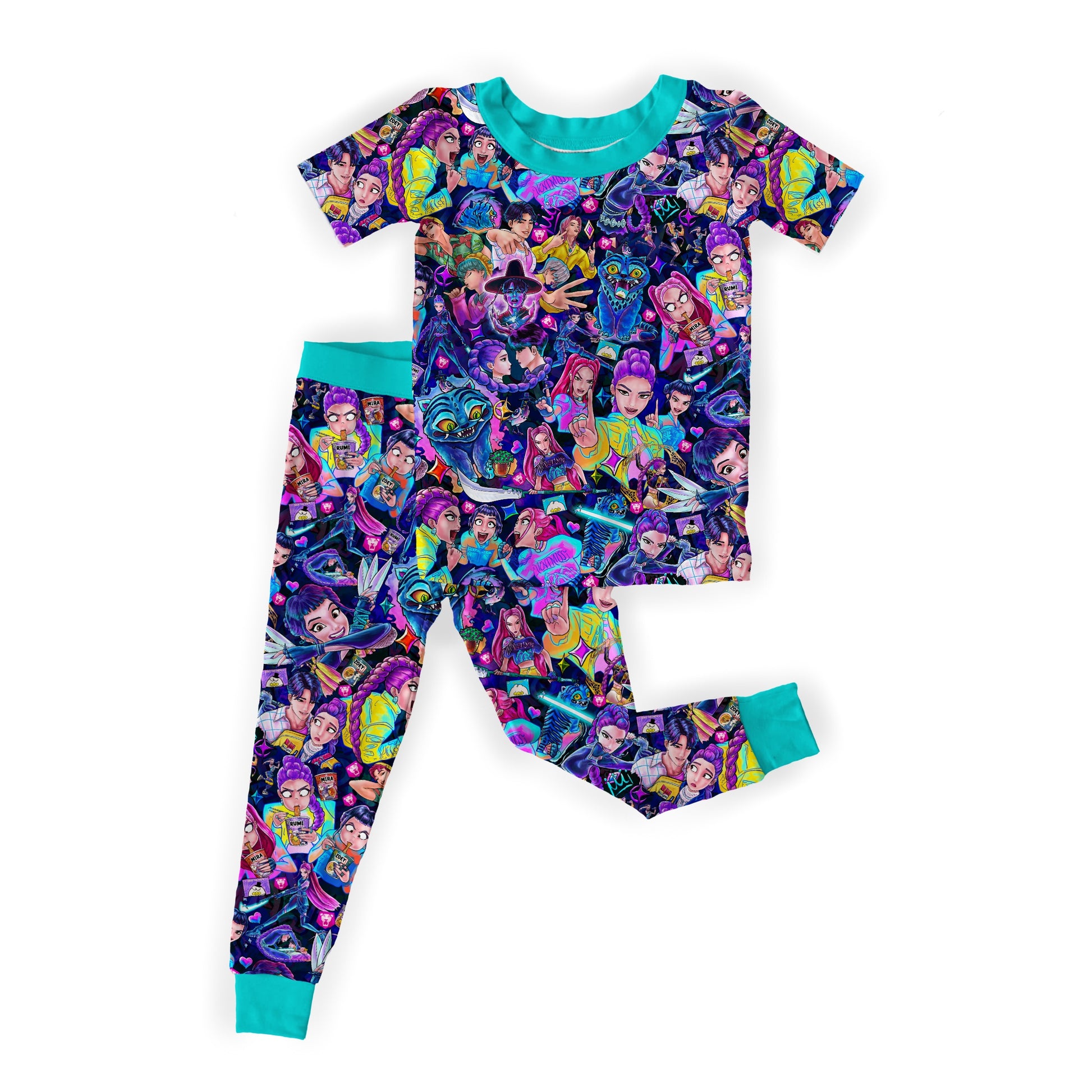 Golden Short Sleeve & Convertible Feet Pjs