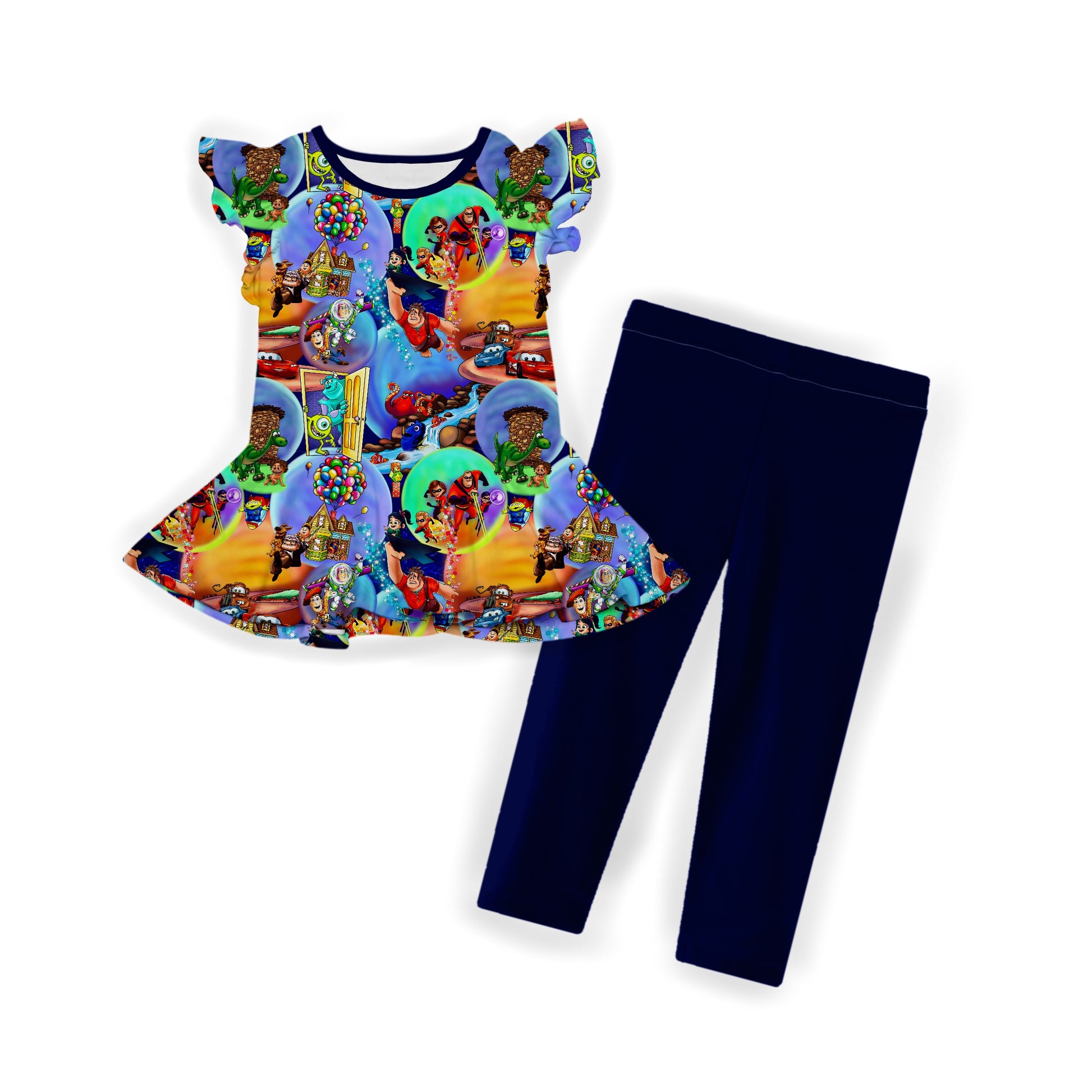 Bubbly Adventure Short Sleeve Peplum w/ Leggings