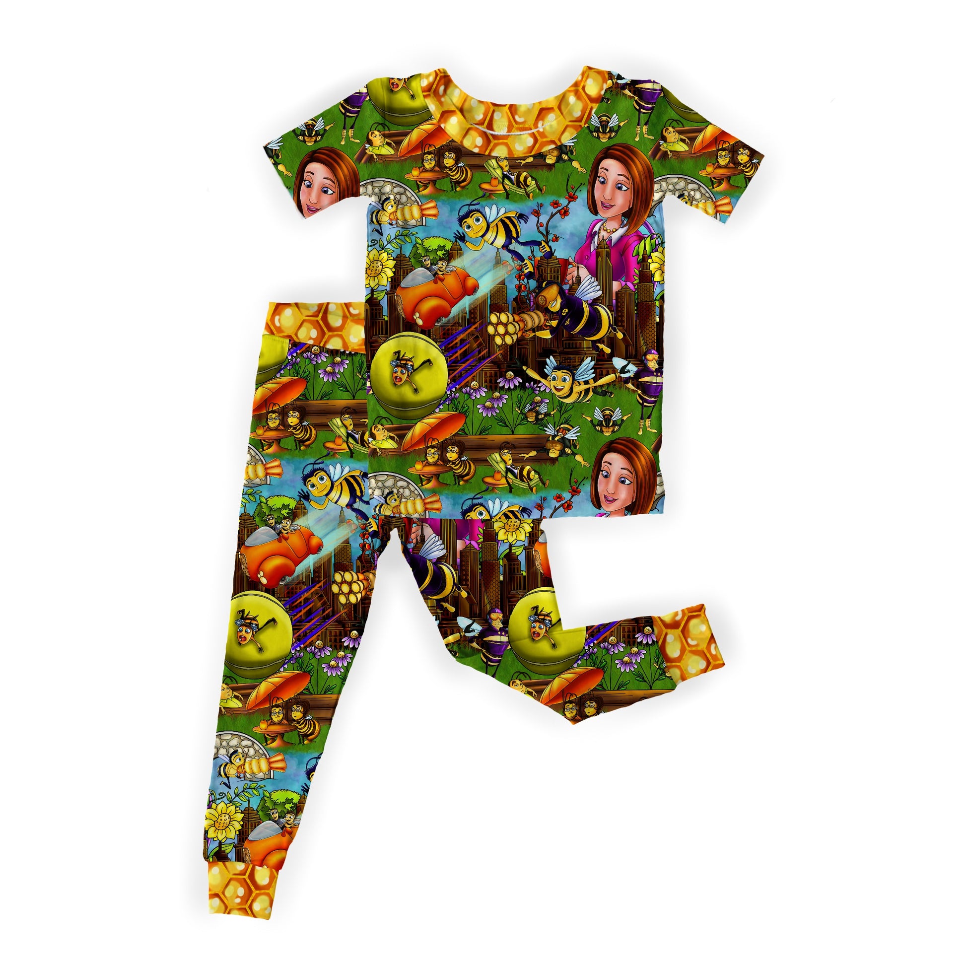 Honey Hustle Short Sleeve & Convertible Feet Pjs