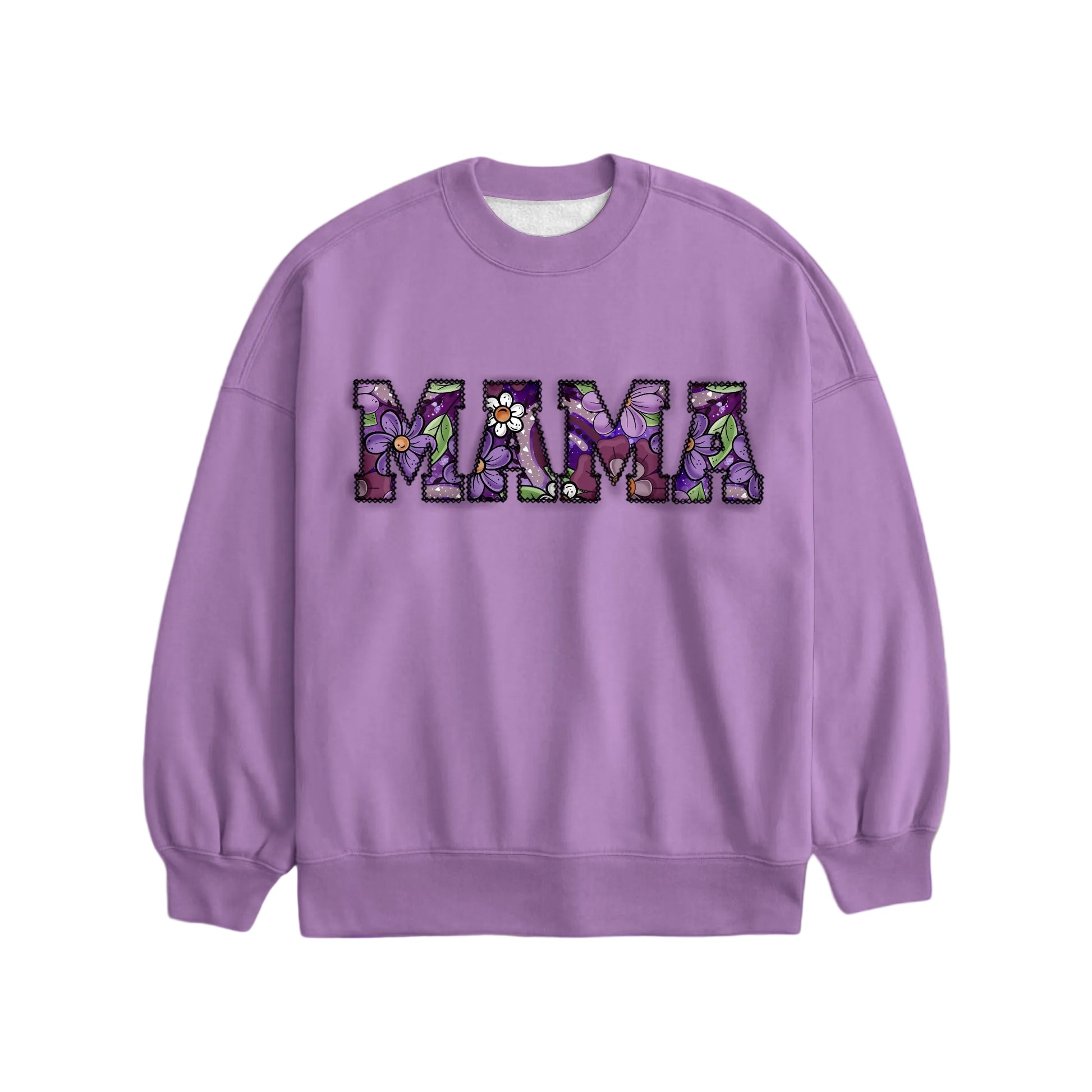 Cozy Blooms French Terry Bamboo MAMA Crewneck