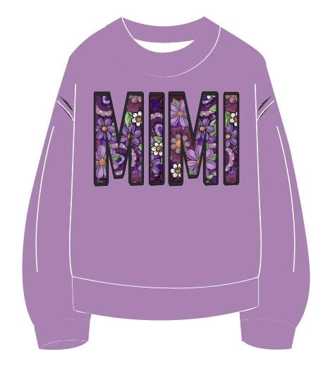 Cozy Blooms French Terry Bamboo MIMI Crewneck