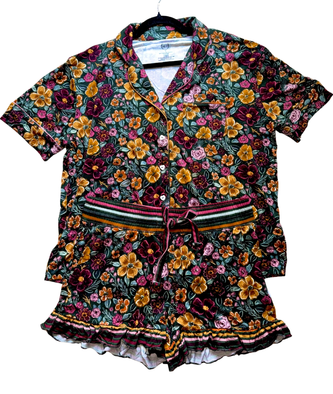 Harvest Blooms Women’s PJ set W/ Ruffle Shorts